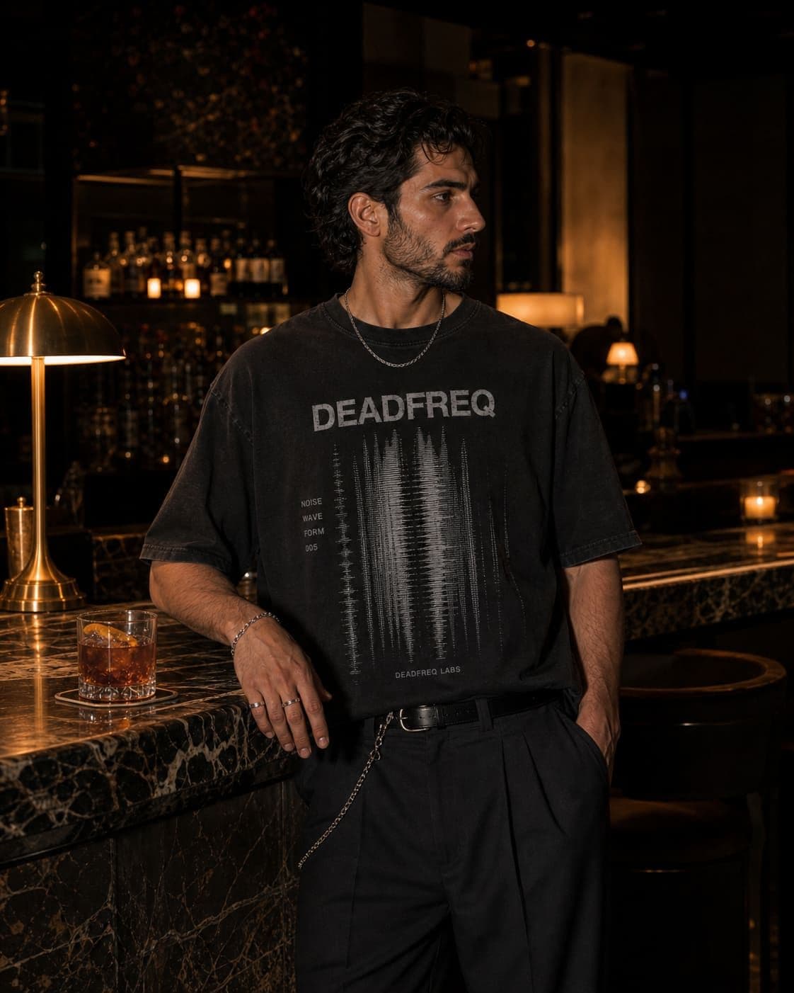 Noise Waveform 005 Tee — upscale bar styling